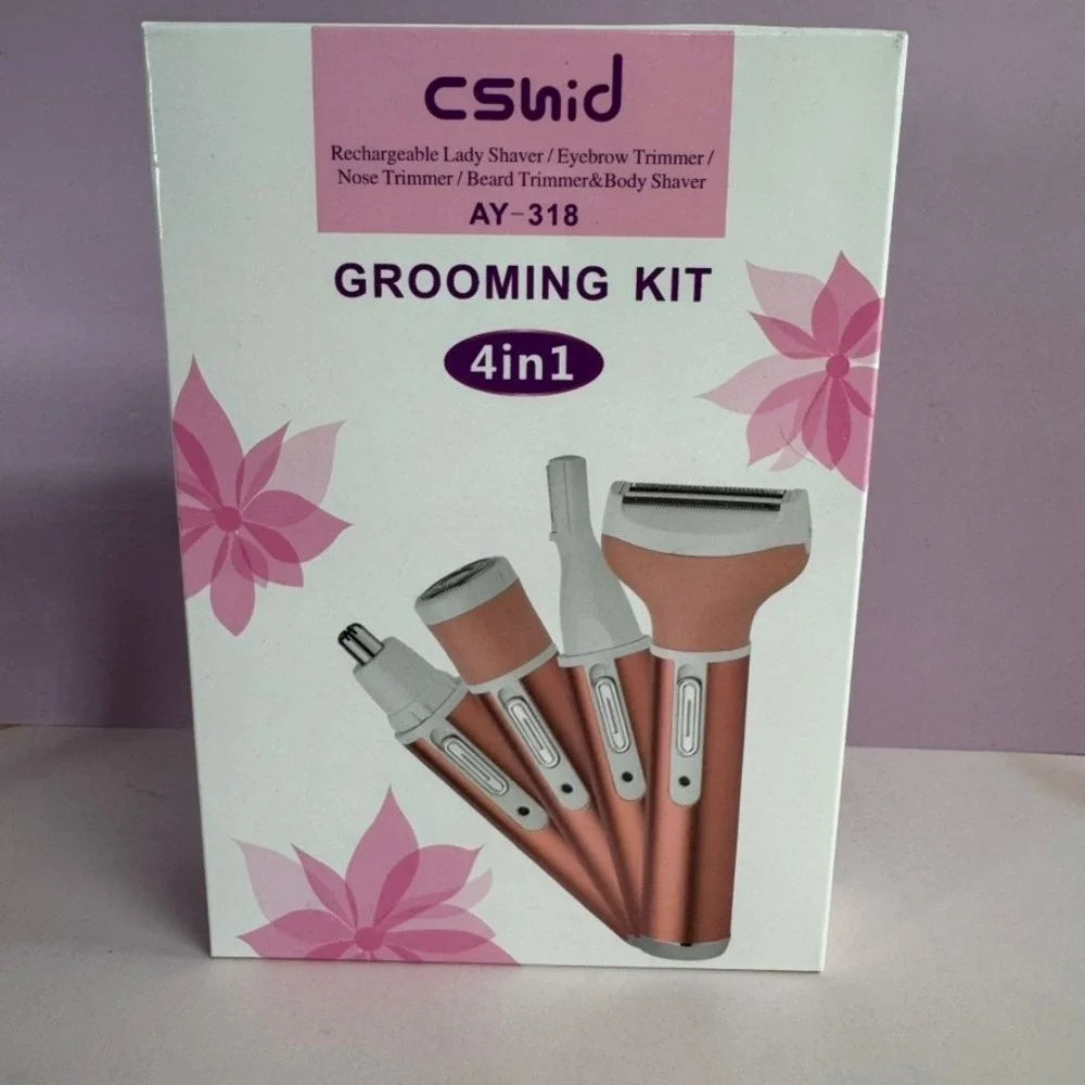 CSNID 4-in1 Rechargeable Grooming Kit Lady Shaver Eyebrow Nose Beard Trimmer NIB